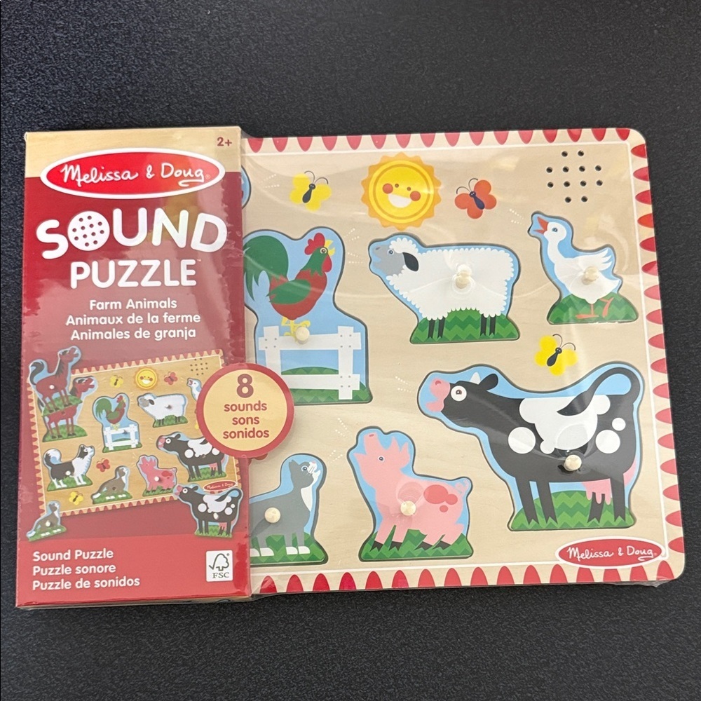 Melissa & Doug Farm Animals Sound Puzzle - Red, Blue, Green